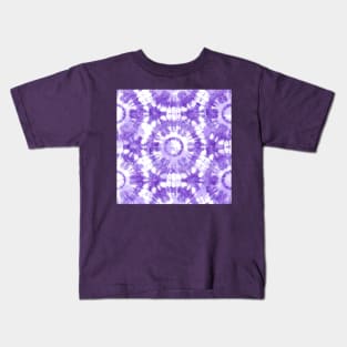 Purple and White Tie Dye Batik Kids T-Shirt